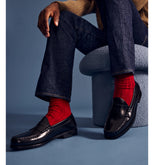 Men's Merino Cashmere Blend Rib Calf Socks