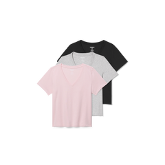 Women's Pima Cotton V-Neck T-Shirt 3-Pack
