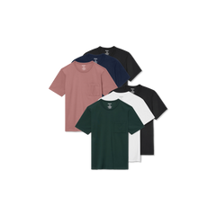 Men's Premium Weight Pocket Crew Neck T-Shirt 6-Pack