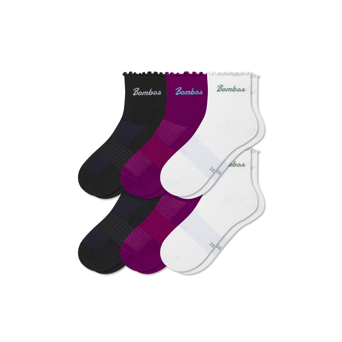 Women’s UltraLite Ruffle Sport Quarter Sock 6-Pack