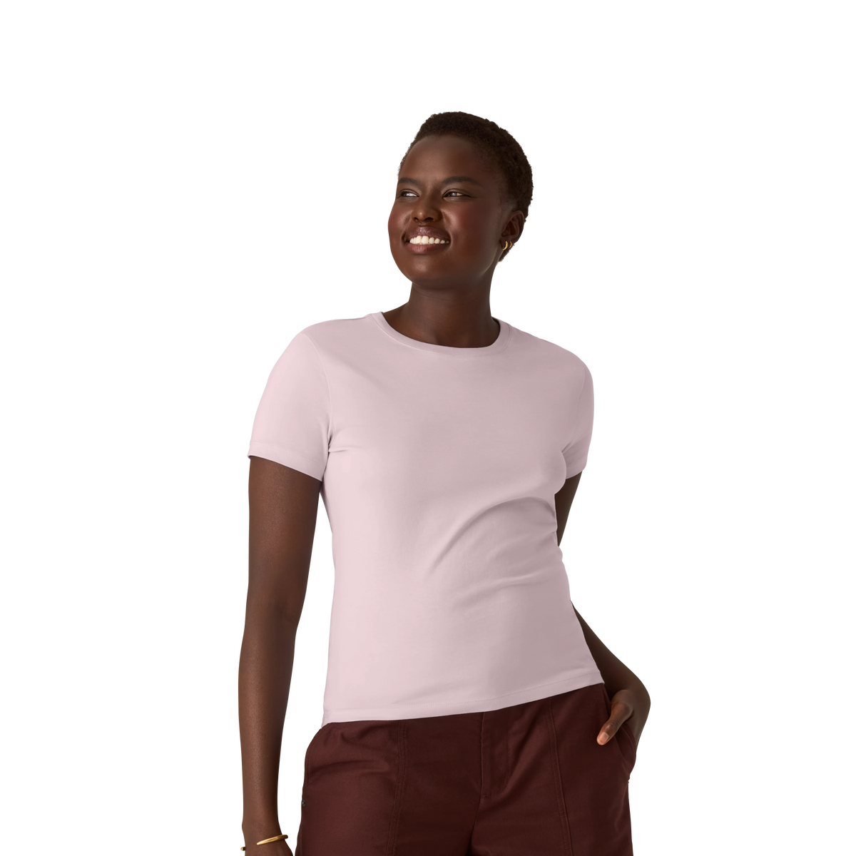 Women's Pima Cotton Slim Crew Neck T-Shirt 6-Pack